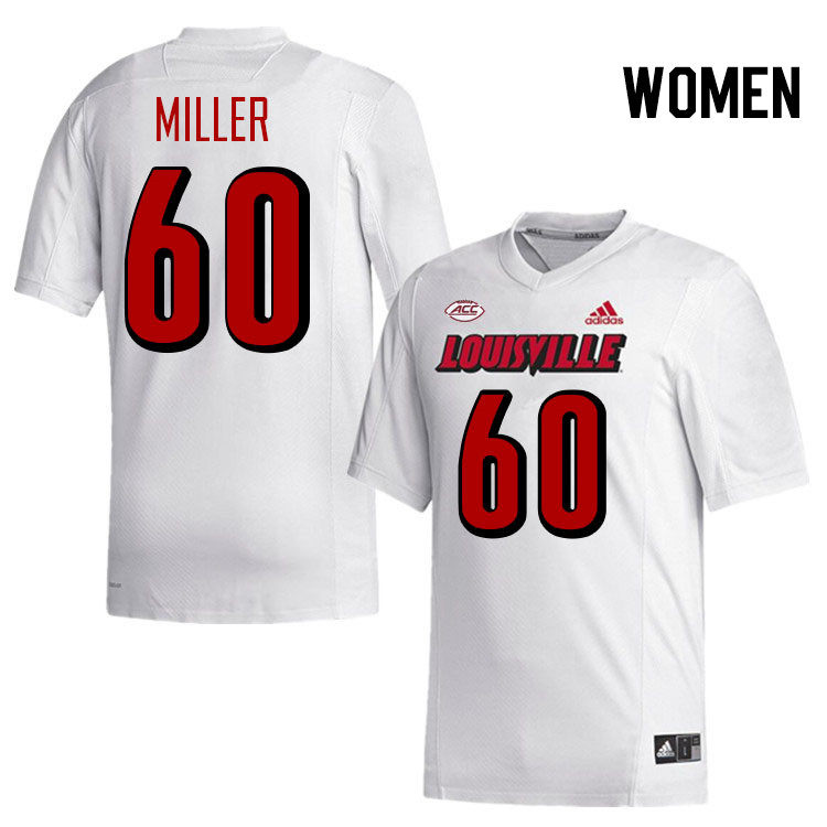 Women #60 Rasheed Miller Louisville Cardinals College Football Jerseys Stitched-White